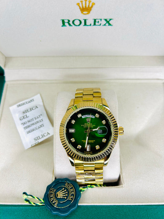 Green Dial Luxury Watch with Original Rolex Box
