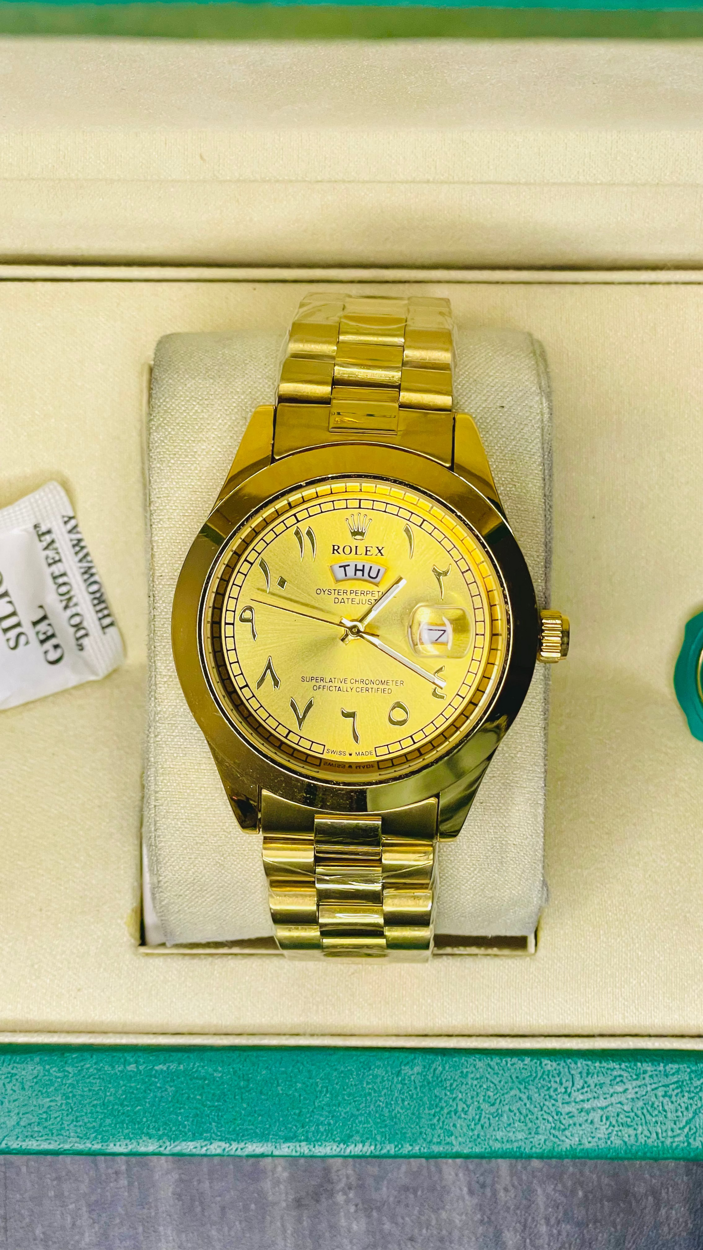 Arabi Dial Luxury Watch with Rolex Box
