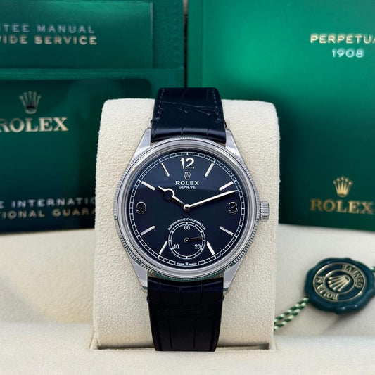Rolex Perpetual 1908 Black Dial Silver Case (1:1)