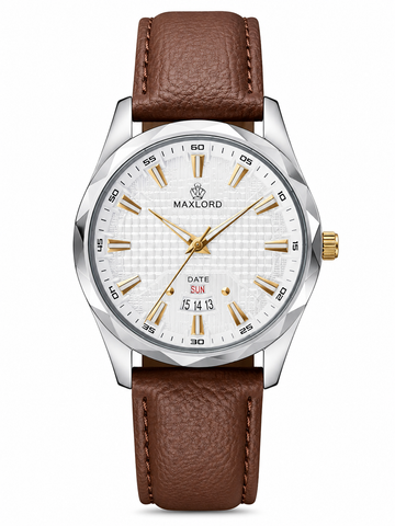 Maxlord Premium Waterproof Leather Strap Watch for Men