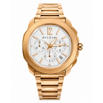 Bvlgari Octo Chronograph Rose Gold White Dial