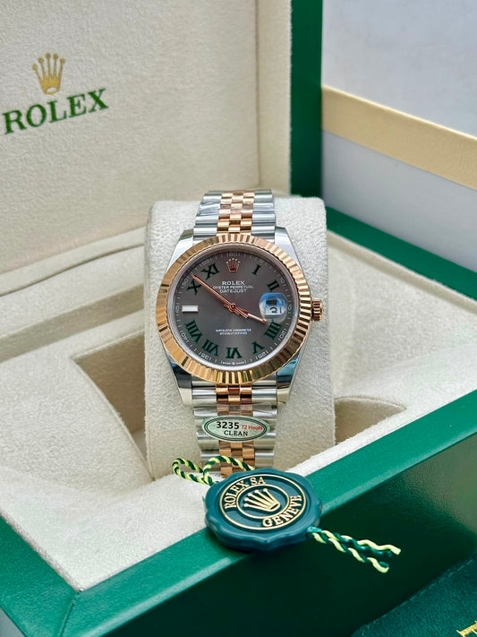 Ro-lex Datejust 126331 Two-Tone Wimbledon Dial Jubilee Bracelet 41mm Men’s Watch