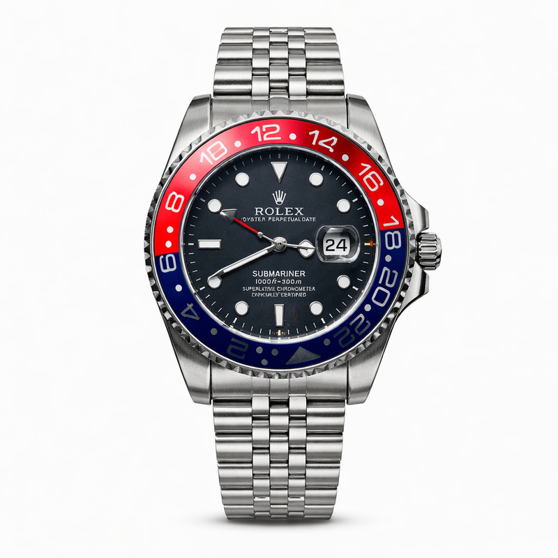 Rolex GMT-Master II watch with a black and blue
