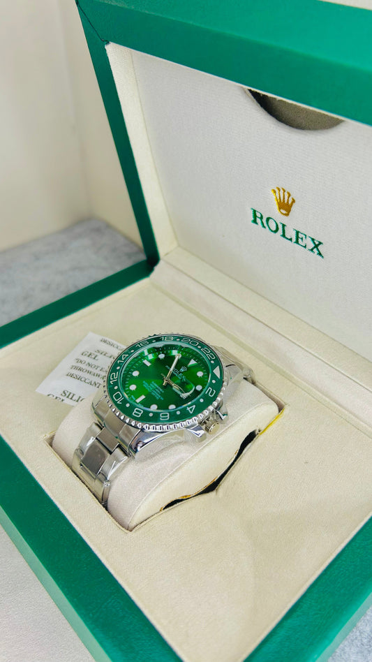 Blue Submariner Blue Dial Luxury Watch with Silver Chain & Original Rolex Box