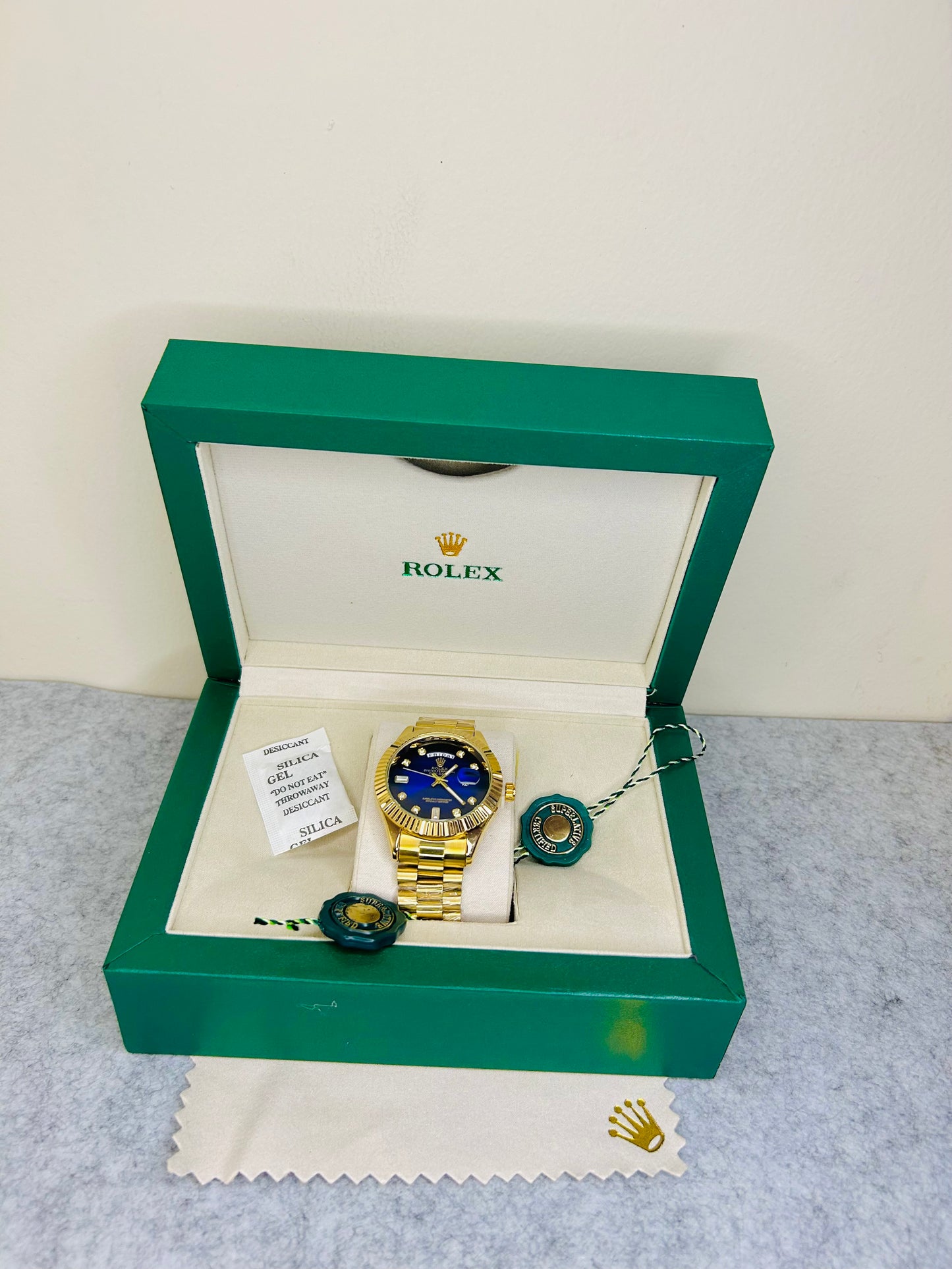 Green Dial Luxury Watch with Original Rolex Box