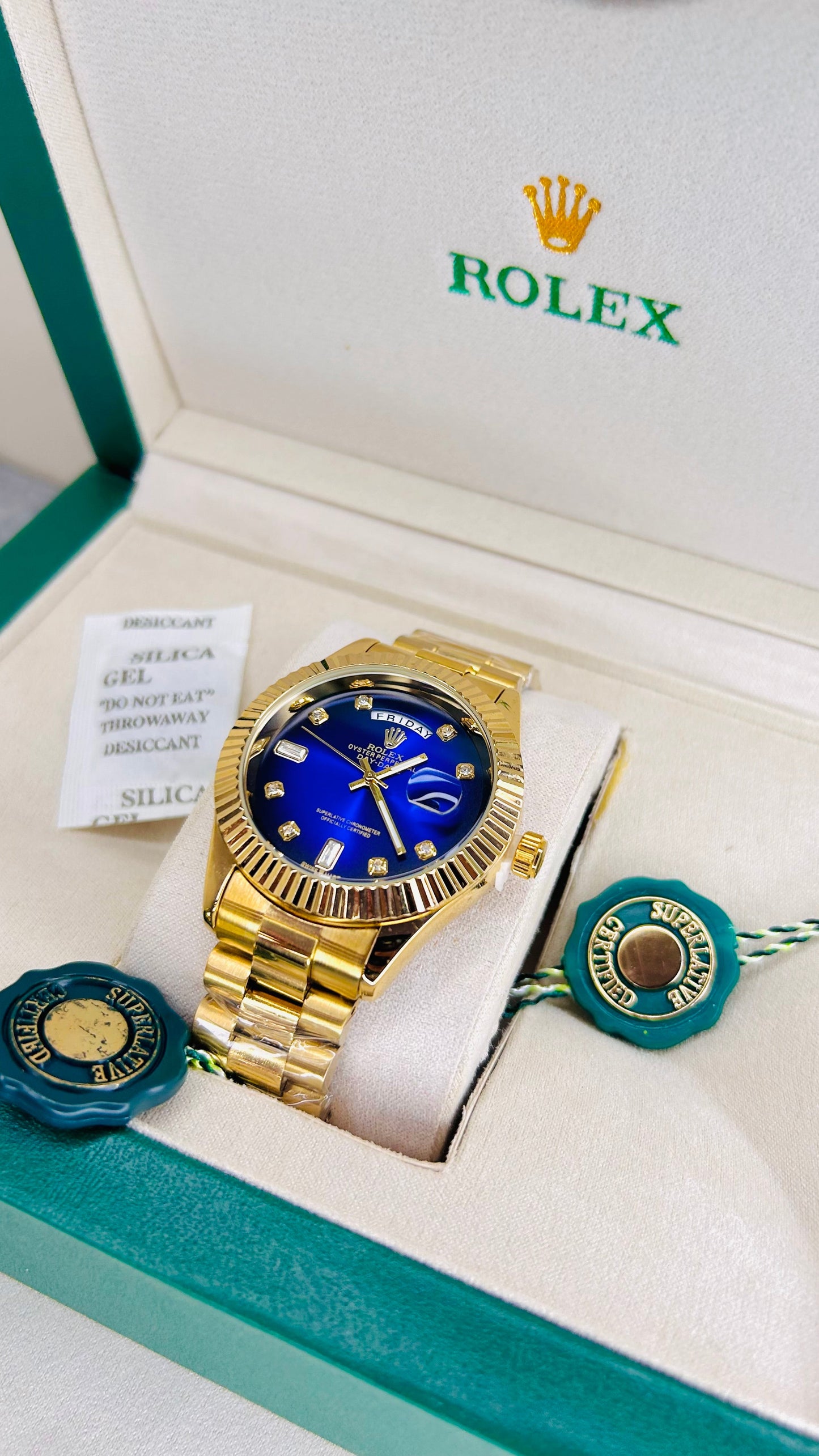 Green Dial Luxury Watch with Original Rolex Box