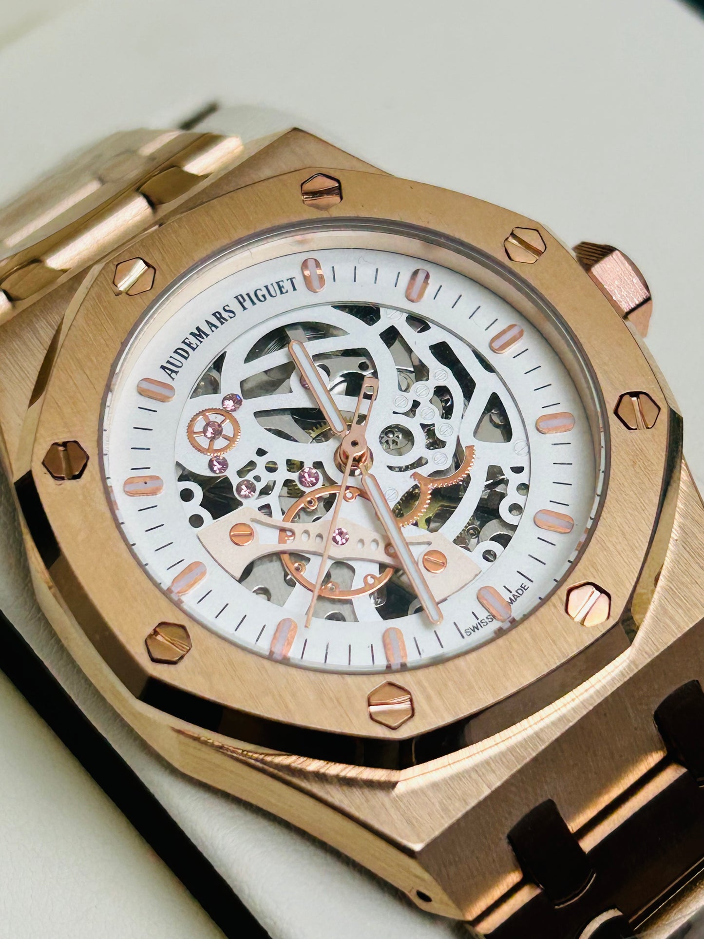 Luxury Quality Automatic Mechanical Watch | AP Watch RO 1002 with orgial box card &  Pēpāra See dictionary 5 / 5,000 Paper