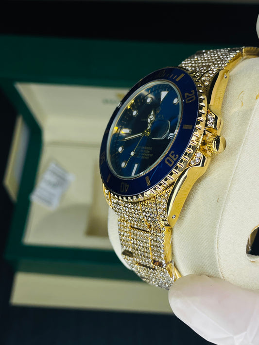 Rose Gold Mesh Strap Luxury Watch with Rolex Box