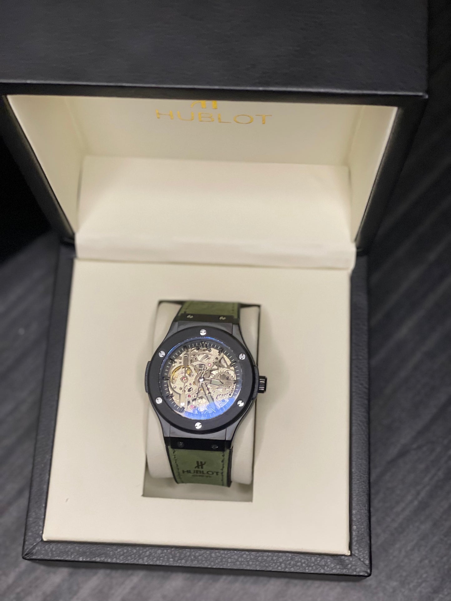 HBLT Classic Men’s Automatic Watch – Model 281H With Luxury Hublot Box