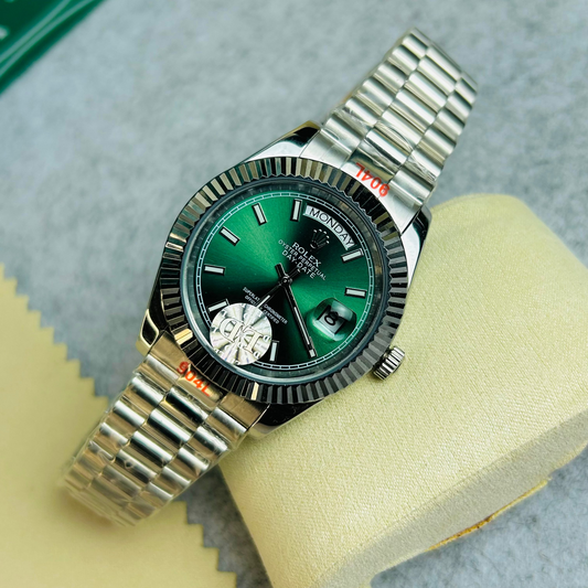 Europe Grade Olive Dial Silver Chain Automatic Watch