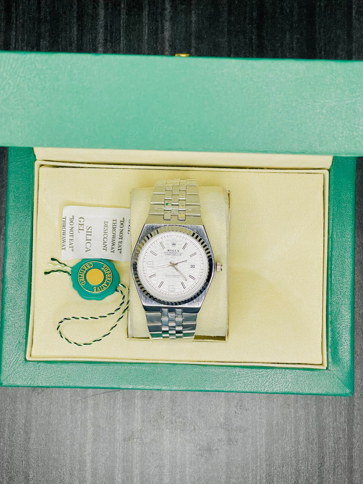 Steel Watch with Rolex Box