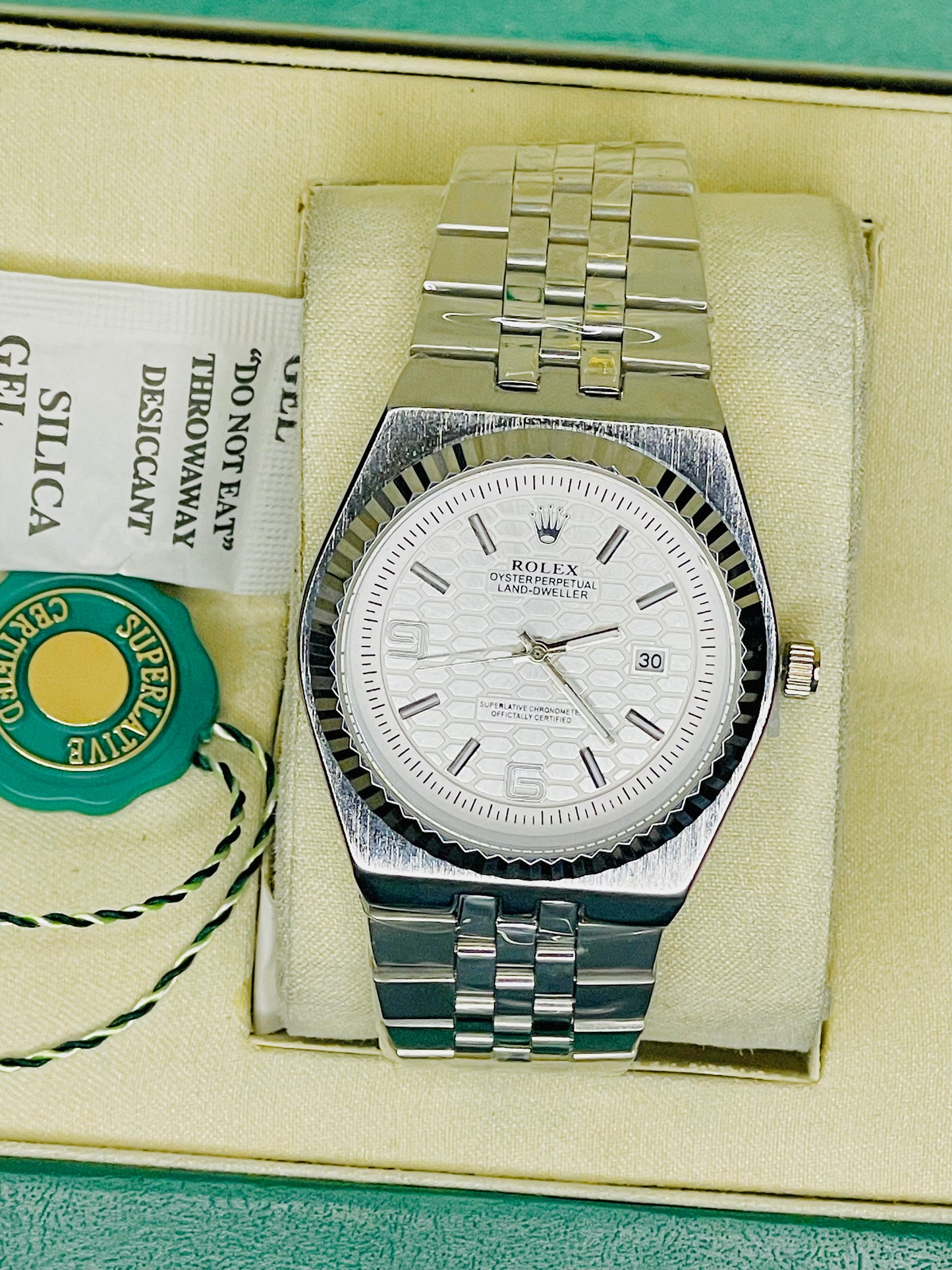 Steel Watch with Rolex Box