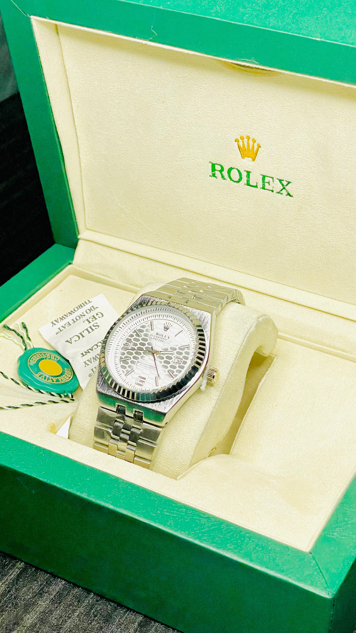Steel Watch with Rolex Box