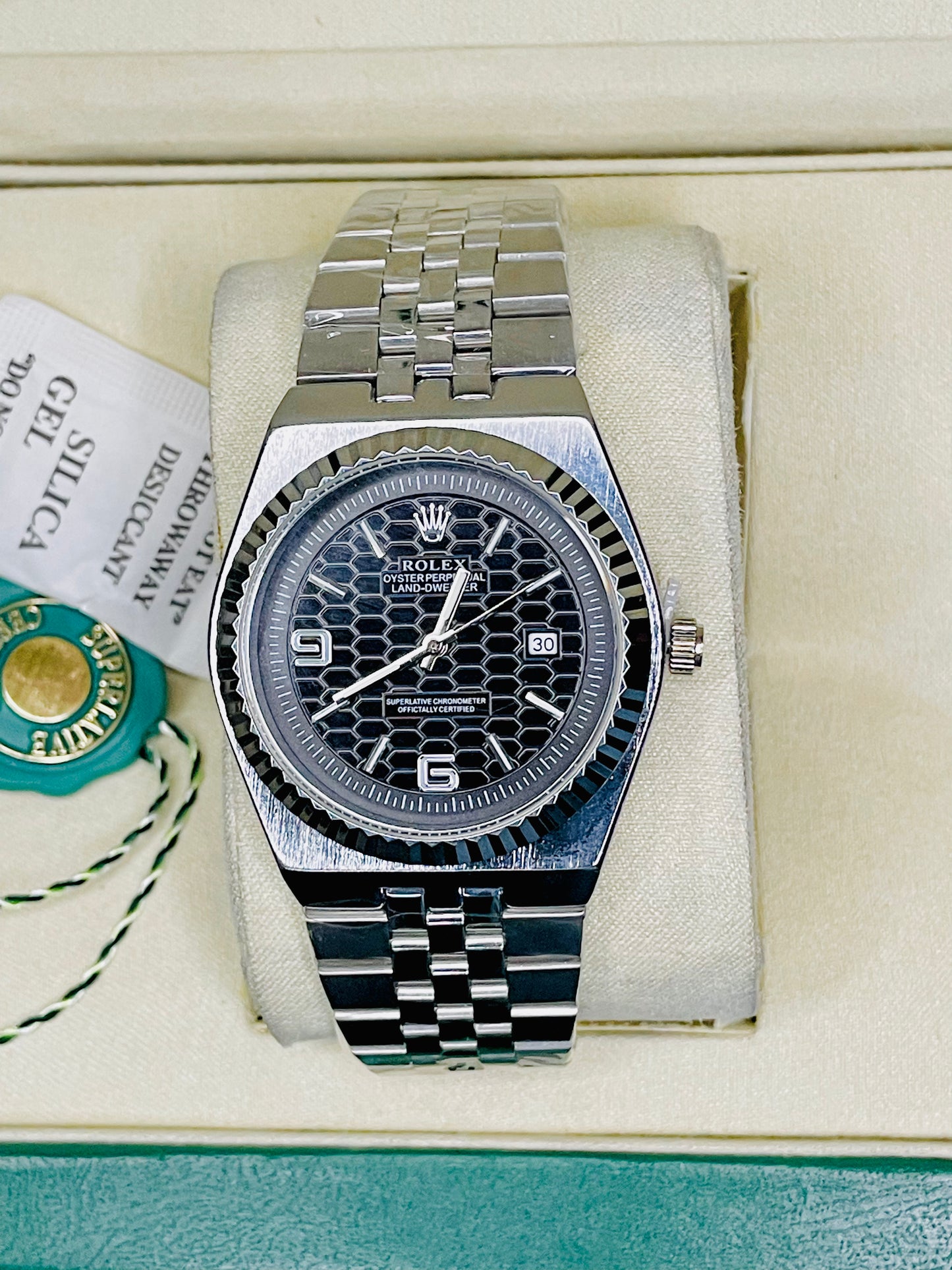 Steel Watch with Rolex Box