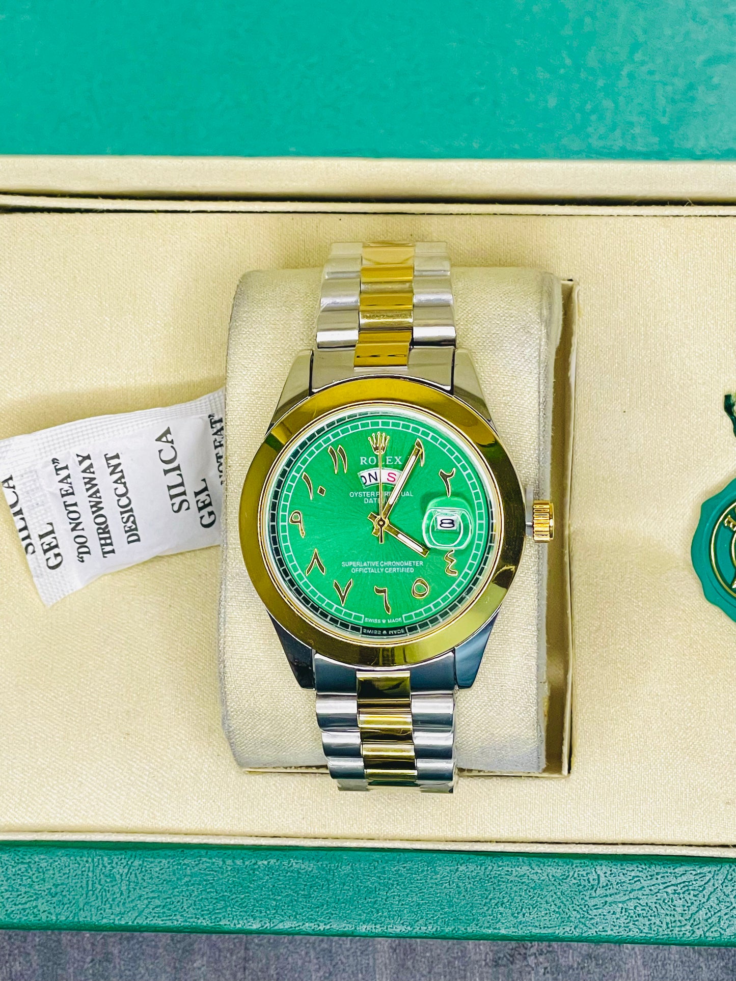 Arabi Dial Luxury Watch with Rolex Box