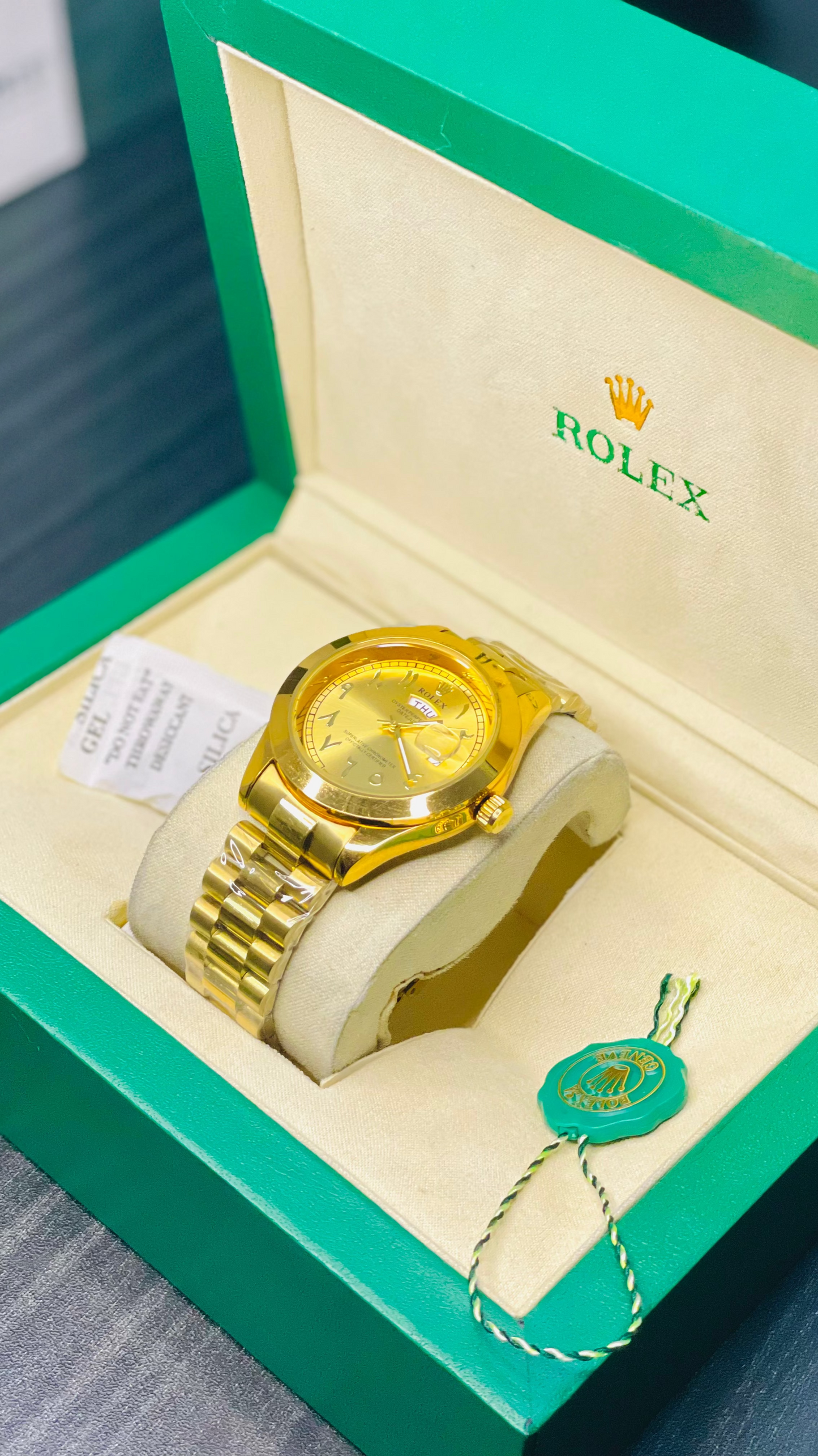 Arabi Dial Luxury Watch with Rolex Box