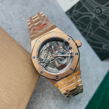 TheRoyal Skeleton Openworked Automatic Watch (Rose Gold)