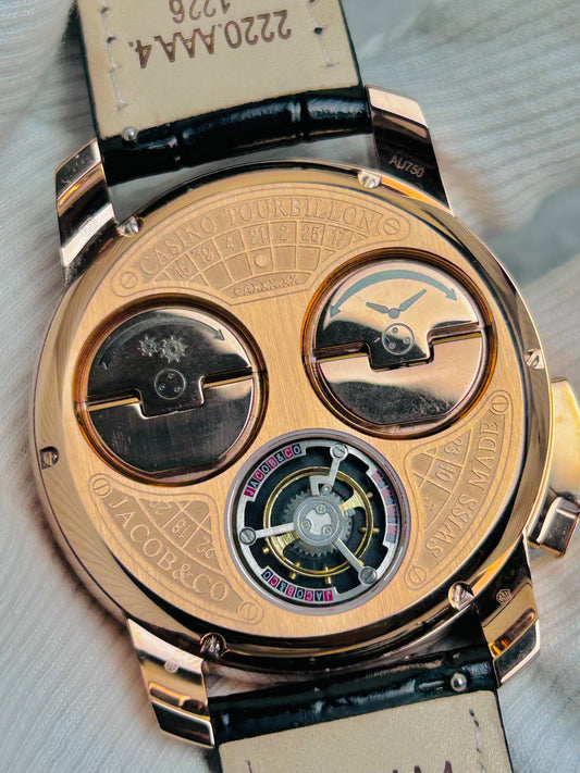 Ja & Co Swiss 1:1 Grade Rose Gold Casino Tourbillon Stone