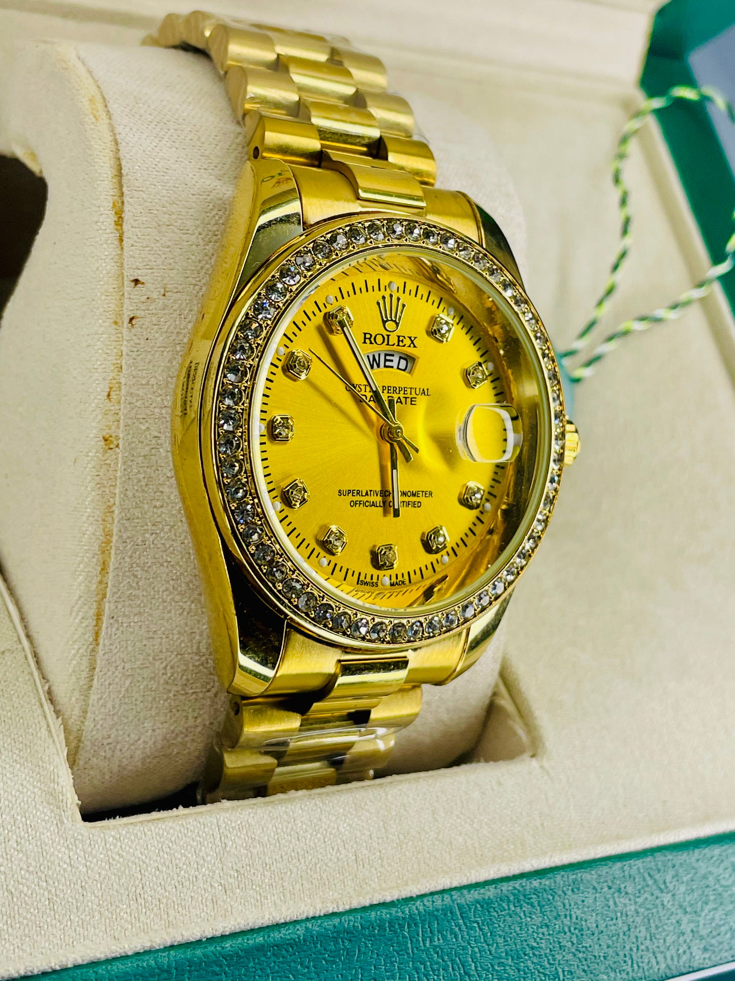 Full Gold Luxury Watch with Original Rolex Box
