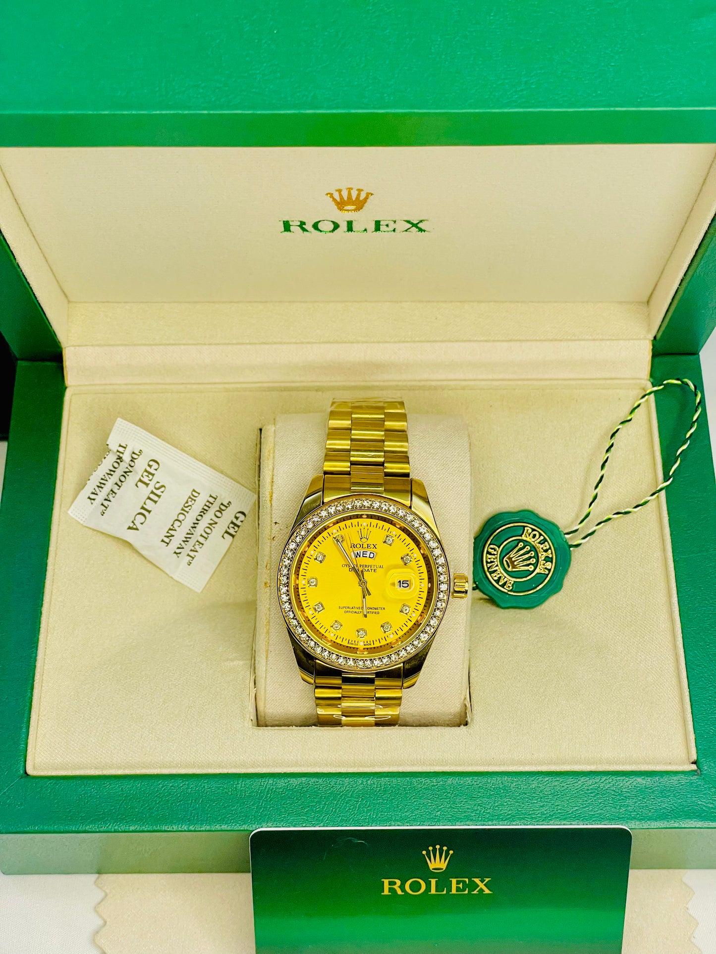 Full Gold Luxury Watch with Original Rolex Box