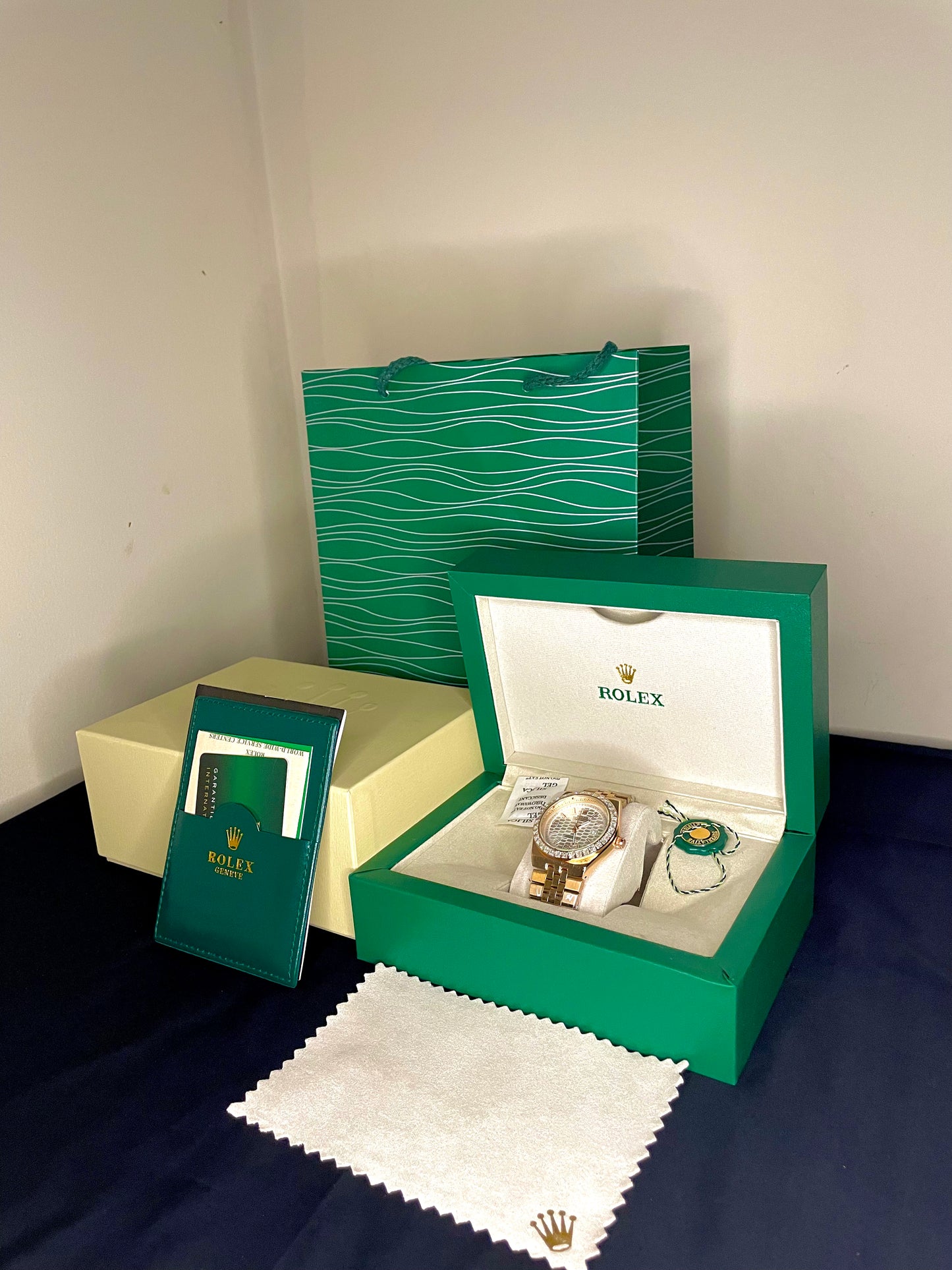 Steel Watch with Rolex Box