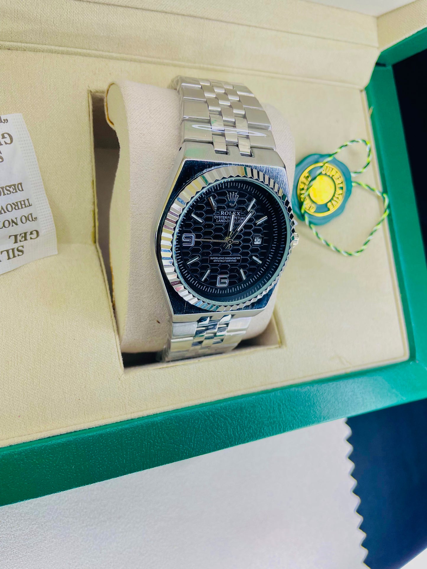 Steel Watch with Rolex Box