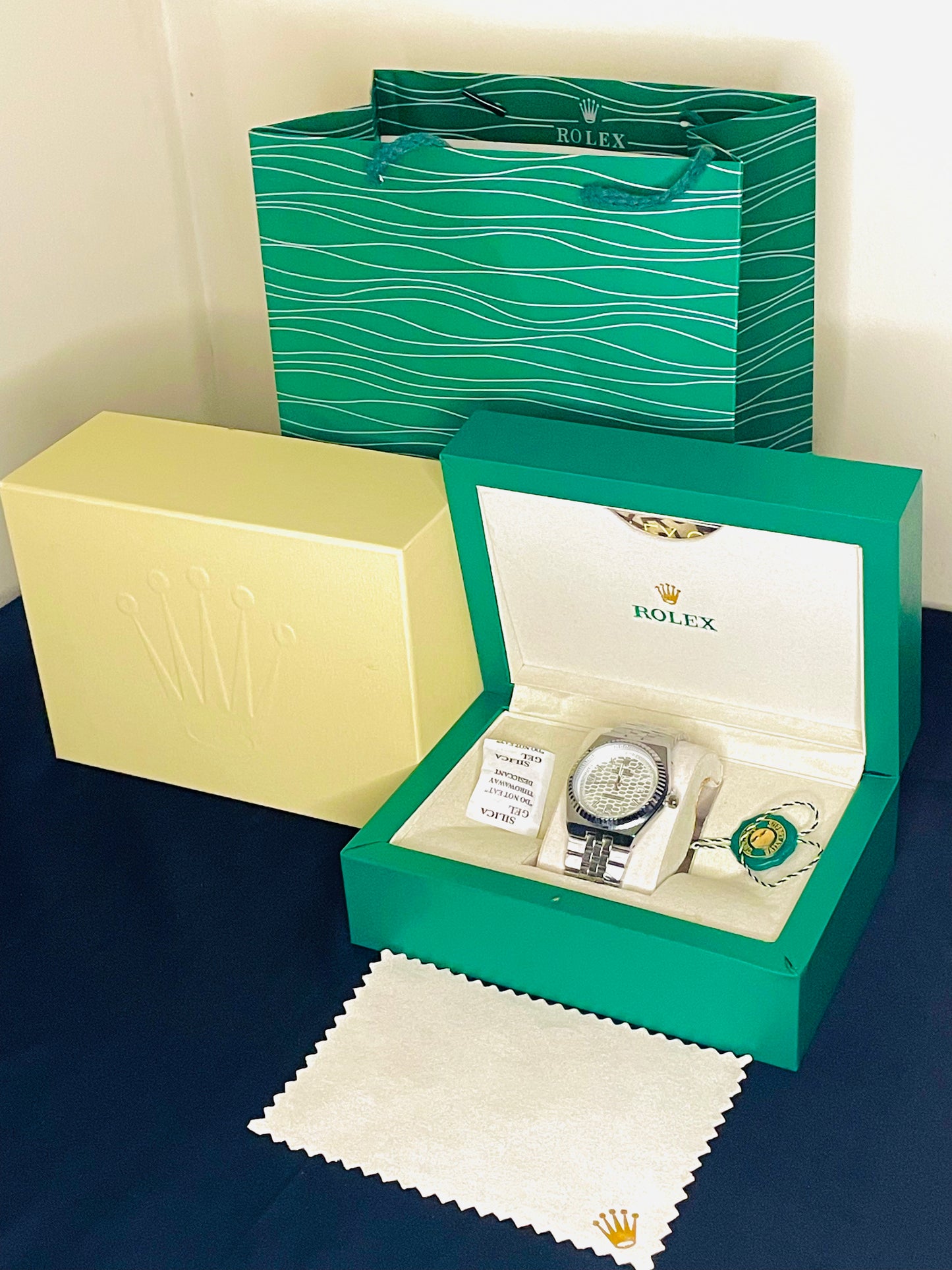 Steel Watch with Rolex Box