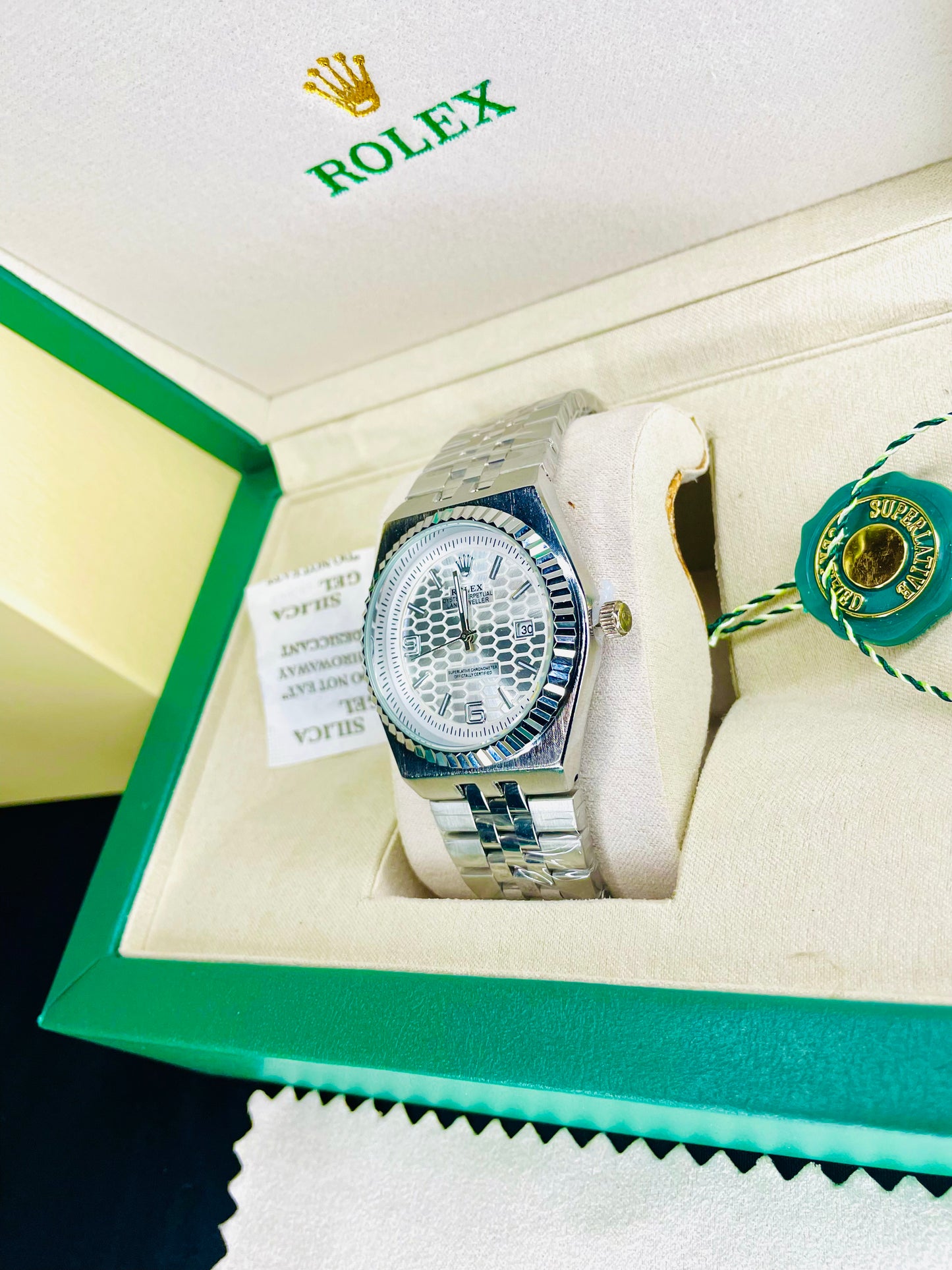 Steel Watch with Rolex Box