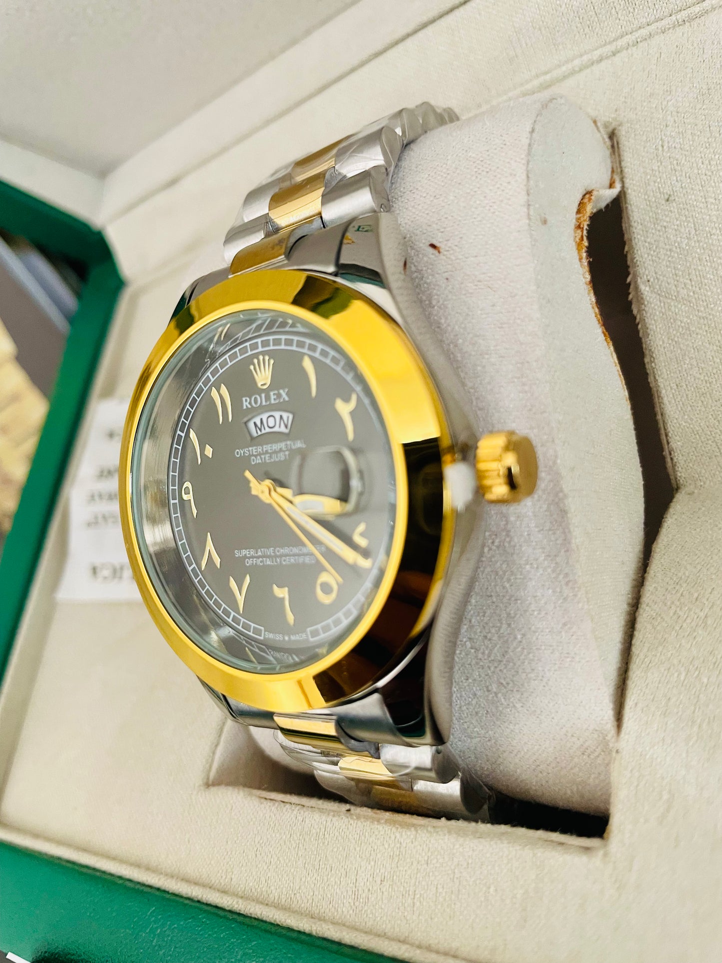 Arabi Dial Luxury Watch with Rolex Box