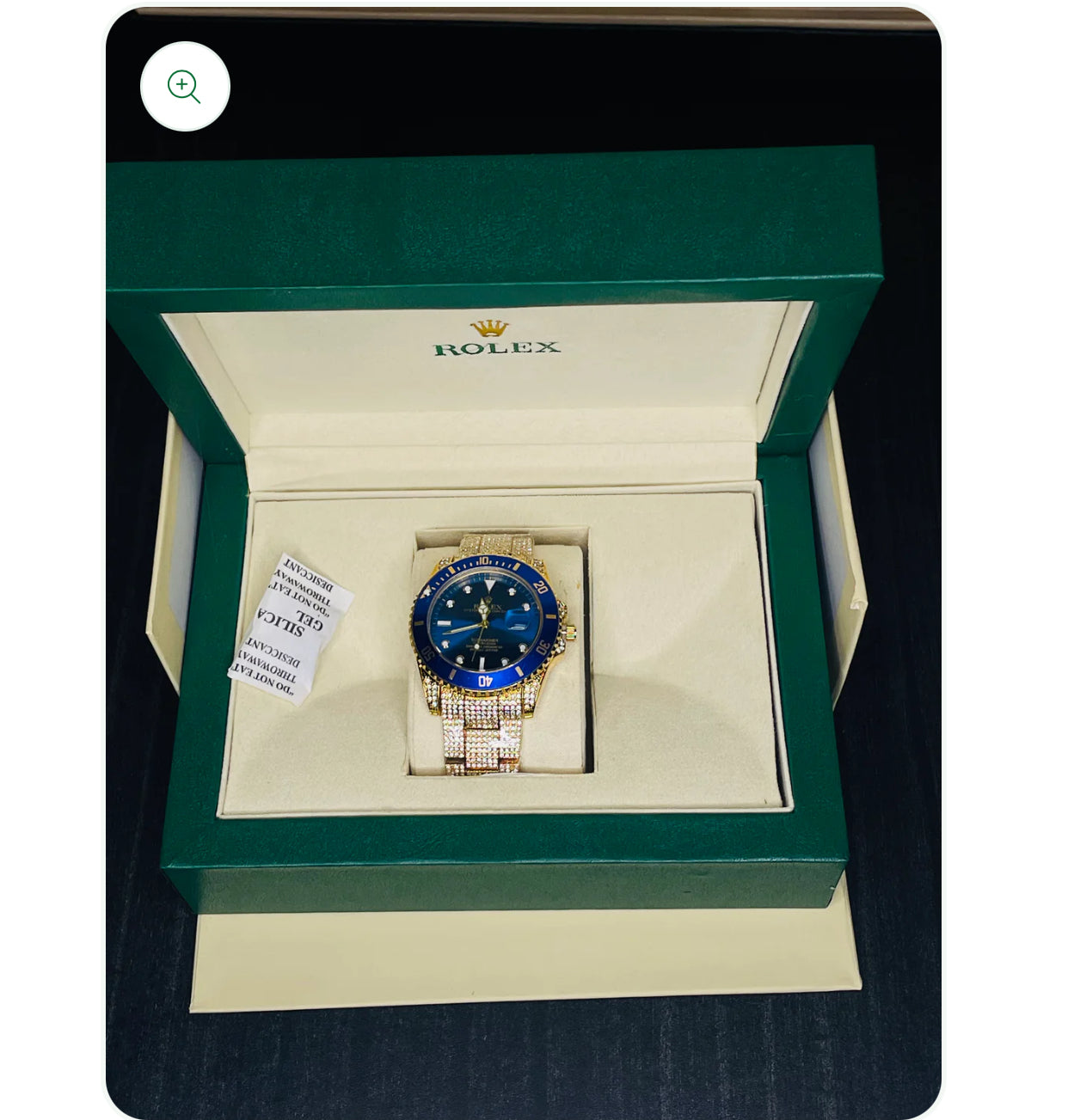 Rose Gold Mesh Strap Luxury Watch with Rolex Box