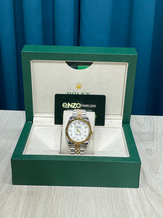 Datejust Style Two-Tone Watch – Gold & Silver Jubilee Bracelet with Pearl Dial