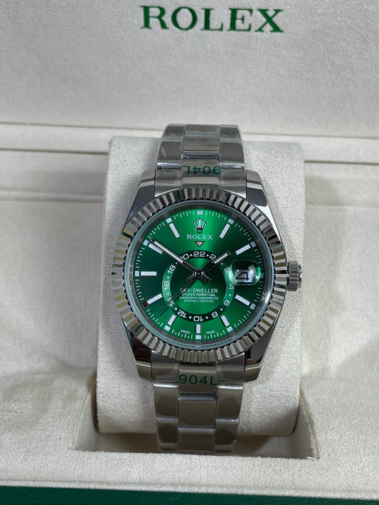 Sky-Dweller Green Dial Luxury Watch For Men