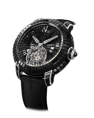 JACOB AND CO CAVIAR TOURBILLON BAGUETTE BLACK DIAMONDS