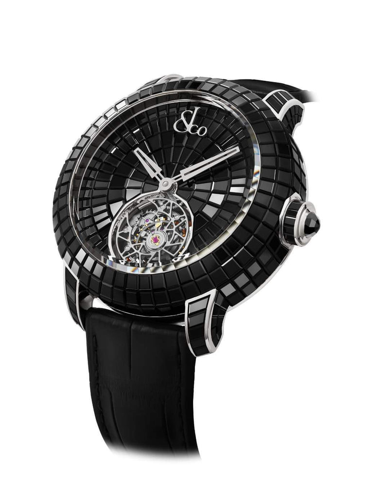 JACOB AND CO CAVIAR TOURBILLON BAGUETTE BLACK DIAMONDS