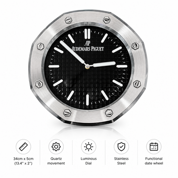 Royal Oak Inspired Stainless Steel Wall Clock