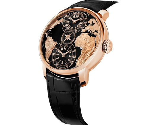 Astronomia World Map Dual Time Zone Rose Gold