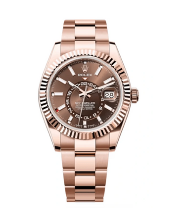 Sky-Dweller Rose Gold Chocolate Dial Oyster Men's Watch
