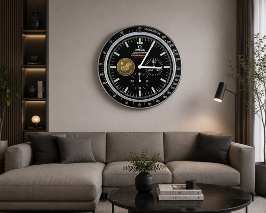 Speedmaster Inspired Stainless Steel Wall Clock