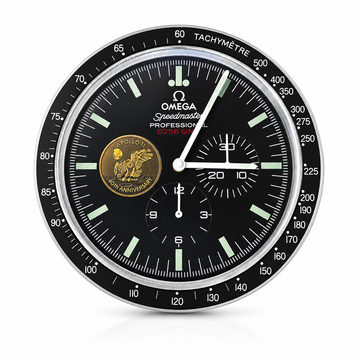 Speedmaster Inspired Stainless Steel Wall Clock