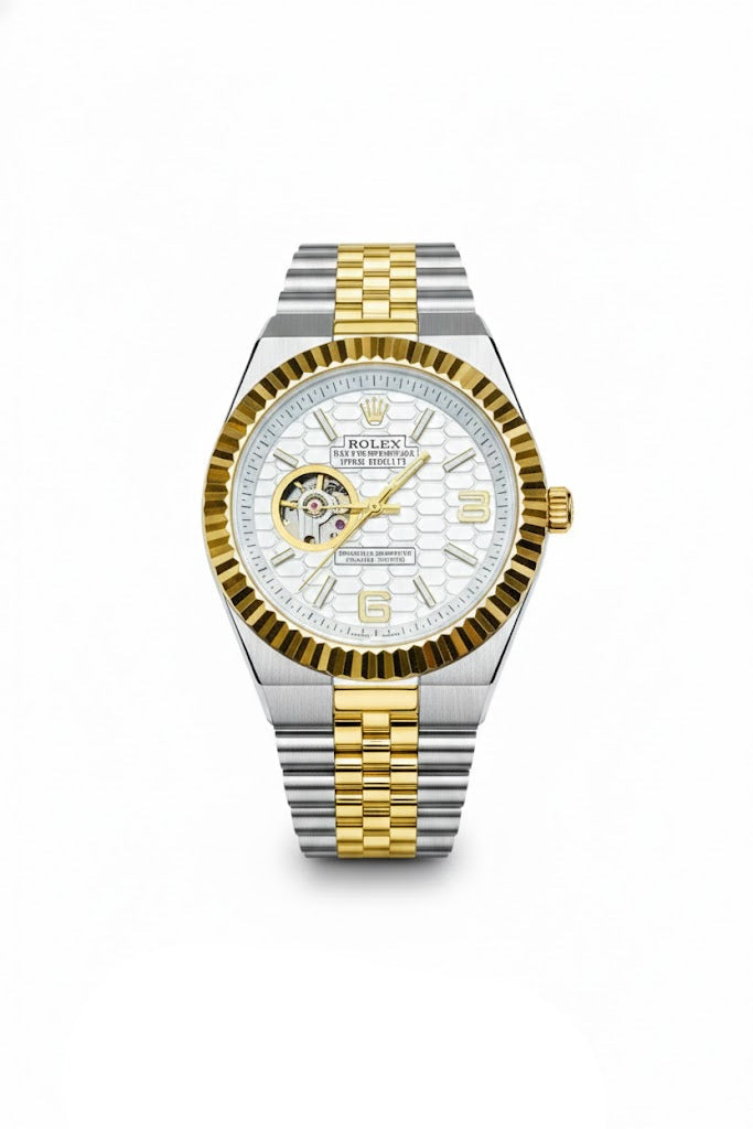Rolex Oyster Perpetual Land-Dweller watch with honeycomb motif dial